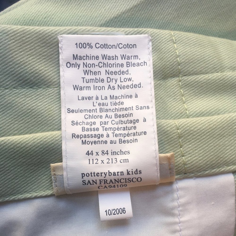 Pottery Barn Kids Full Length Green Curtains 4